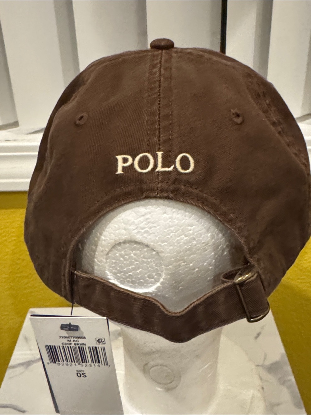 New Polo Ralph Lauren Brown Cotton Baseball Cap with White Logo NWT, OS - Picture 5 of 10